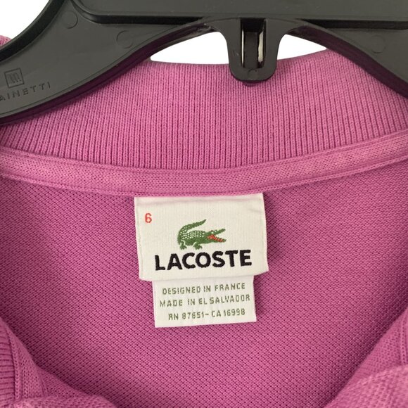 Lacoste Bundle Polo Shirt XL Purple & Gray Short Sleeve Classic Fit Cotton Croc - Picture 4 of 11